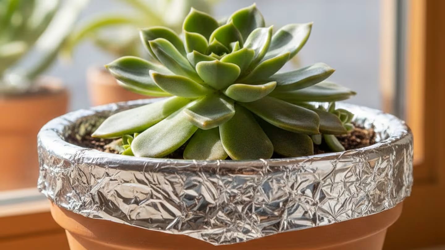 Použití hliníkové fólie v květináčích se sukulenty: k čemu slouží a jak ji používat.